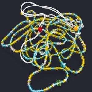 Yellow Blue Adjustable Waist Beads